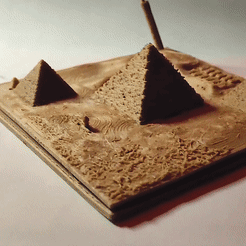 ezgif.com-gif-maker-1.gif STL file GIZA - Pyramids Diorama - Incense stick holder・3D printing template to download, mar_fal