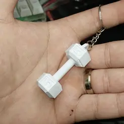 ezgif.com-gif-maker-3.gif STL file Dumbell 5 kilo keychain !・3D printing design to download