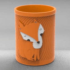20200425_013121.gif Free STL file Fox pencil cup・3D printer design to download