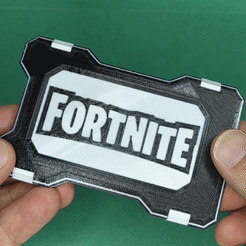 AnimationFN.gif Free STL file CARDHOLDER-WALLET (only back plate with logo FORTNITE)・3D printing template to download