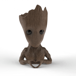 untitled.113.gif STL file Groot flower pot, printed in place, Marvel hero・3D printing template to download, ShaiHulud838
