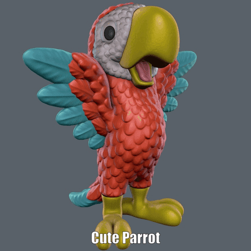 Cute-Parrot.gif Cute Parrot (Easy print and Easy Assembly)