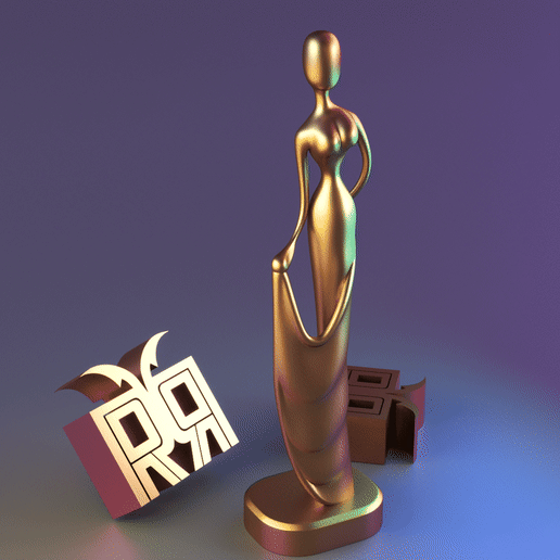 Modern Abstract Female Statue Decor 3D model