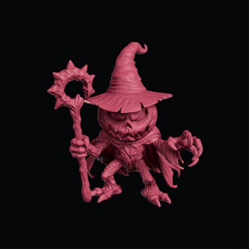 Pumpkin Spellcaster Mage Miniature