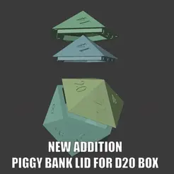 PIGGYBANK.gif Big D20 dice box with snap-on lid