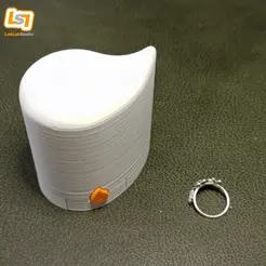 vid4.gif 3D file Ring Case: A Drop of Love (3-4 rings - 1U)・3D printable model to download