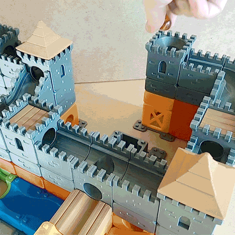 MarbleRunBlocks-MedievalCastle01.gif Download STL file Marble Run Blocks - Medieval Castle pack • 3D printing model, Wabby
