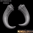 HORNS-GIF.gif 3D PRINTABLE MYTHOSAUR SKULL  HORNS AND SORGAN FROG THE MANDALORIAN