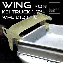 0.gif file Rear Wing for WPL D12 and 1/24 Suzuki Carry Style Kei truck modelkit・3D printing idea to download, BlackBox