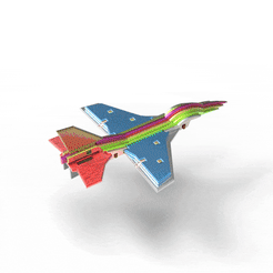 fighter.gif Fichier STL MAQUETTE AVION DE CHASSE F16・Modèle à télécharger et à imprimer en 3D
