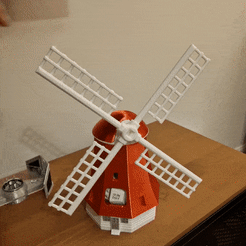 Final_lowres.gif STL file Dutch Windmill (Day calendar)・3D printable model to download, CromeX