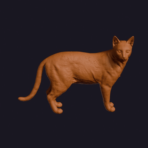 Realistic Russian Blue Looking Side Cat Sculpture