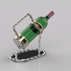 Support-bouteille-de-vin.gif STL file Wine bottle holder - Porte bouteille de vin・Design to download and 3D print