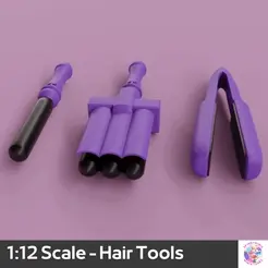 Cults-1.gif 1:12 scale miniature hair tools - straightener, waver, curler