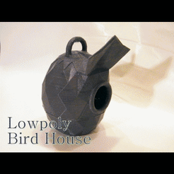 Nichoir_mesange_anime.gif STL file Lowpoly bird house・3D print object to download