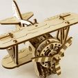 Gif.gif Biplano - Modelo 3D DIY Rompecabezas mecánico de madera