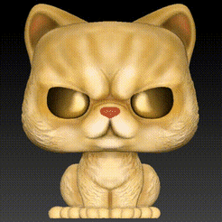 ZBrush-Movie.gif OBJ file FUNKO CAT / FUNKO POP STYLE FAT KITTEN / FUNKO FAT GRUMPY CAT・3D print design to download, Redroach