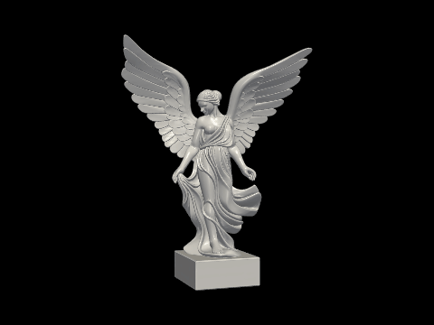 Graceful Winged Angel Statue - Classical Figure 3D model