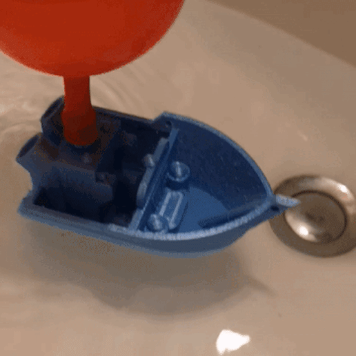 Turbo-BOAT-Aqua-Test-1-GIF.gif Free STL file Turbo-BOAT --> Print in Place / NO SUPPORTS / No assemble・3D print model to download, DanDerDrucker
