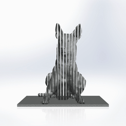 Dog-Lying-Down-v42.gif STL file Dog | Sitting Dog | German shepherd | In-peices Art | Delta015・3D printable design to download
