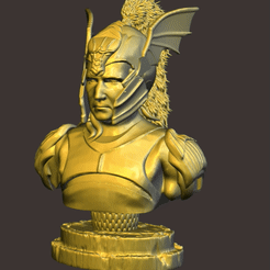 ezgif.com-gif-maker-7.gif STL file Daemon Bust Targaryen Helmet 3D Model w/Base・3D printer model to download, TheAzureProject
