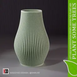 vase-1010-A-bulb-stripped-vase-00.gif STL file Vase 1010 A - Bulb Stripped vase・3D printing design to download