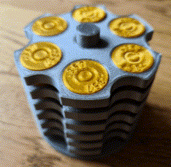 Beast-Revolver-Coasters-Made-with-Clipchamp.gif STL file The Beast Jumbo Magnum Revolver Coasters and holder・3D printing template to download