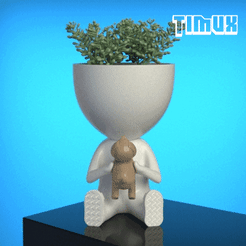 TIMUX_MY6.gif Archivo STL ROBERT PLANT CON UN CACHORRO・Modelo imprimible en 3D para descargar