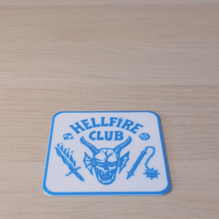 coaster_gif.gif STL file Hellfire Club Drinks Coaster - Inlay Print・Model to download and 3D print