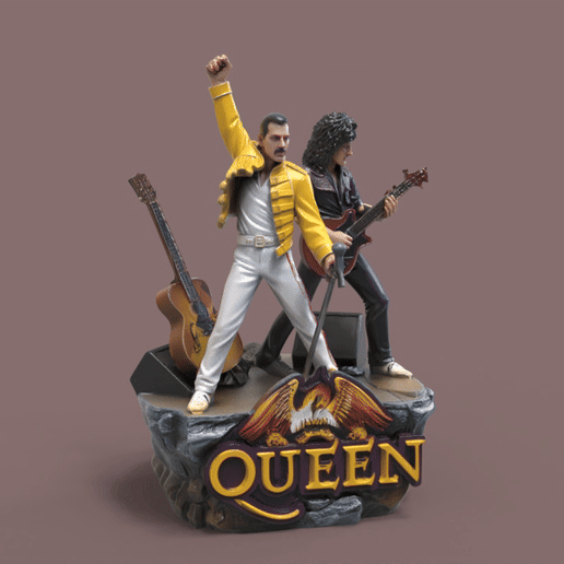 Queen Diorama  Freddie Mercury Brian May 3D Print Model