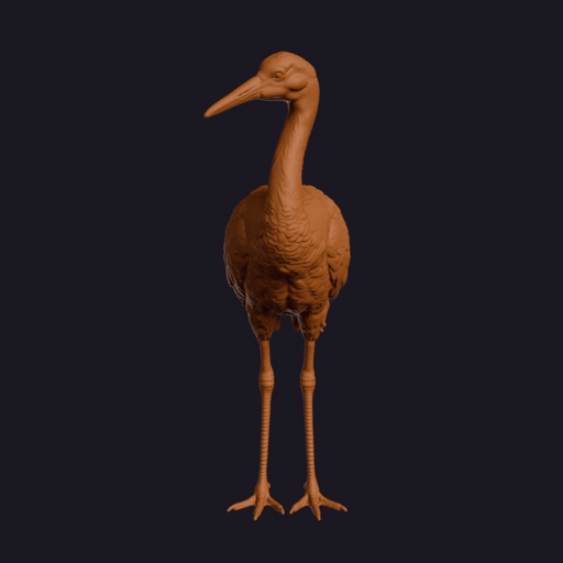 Realistic Sandhill Crane Looking Side Bird Sculpture