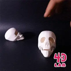 20220315_183920.gif Fichier 3D Crâne (impression en creux, bouche ouverte)・Plan pour imprimante 3D à télécharger