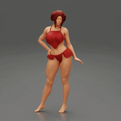 223.gif Fichier 3D Fille sexy en bikini posant à la plage Modèle d'impression 3D・Modèle à imprimer en 3D à télécharger, 3DGeshaft