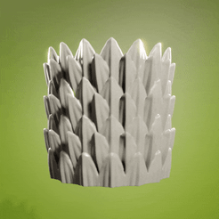 ezgif.com-optimize.gif STL-Datei Vase Drachenschuppe kostenlos・Vorlage für den 3D-Druck zum herunterladen