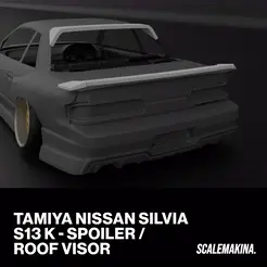 Cult3D_Nissan-Silvia-S13-K_Spoiler-RearVisor.gif STL file Roof visor & Spoiler - Nissan Silvia S13 K・3D print design to download