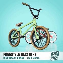 0.gif STL file Freestyle BMX Bike for diorama - 1:24 scale, moveable・3D printable model to download