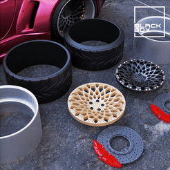 0.gif 3D file AGF-BB1 Style Wheel set with two offsets for Diecast and RC・3D printable model to download, BlackBox