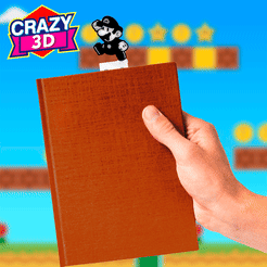 24.gif STL file SUPER MARIO BROS BOOKMARK 001・3D print design to download