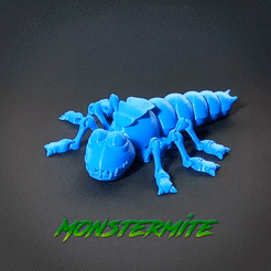 Gif-Monstermite.gif Download STL file Articulated Monstermite • 3D printable template, leonbusta3d