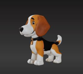 🐕 3D Realistic Snoopy Beagle – Fluffy Fur Dog Model STL・ STL