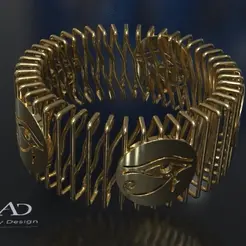 Bracelet-femme-fil-type-égyptien.gif Fichier STL Egyptian Bracelet - Bracelet Egyptien・Modèle à imprimer en 3D à télécharger