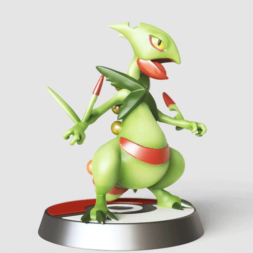MegaSceptile.gif Treeko Grovyle Scptile Mega sceptile EVOLUTION- FAN ART - POKÉMON FIGURINE -POKEMON