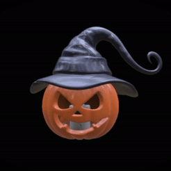 zucca.gif STL file Halloween pumpkin candle holder・3D printer design to download