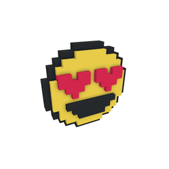 Emoji-Apaixonado.gif STL file SMILING FACE WITH HEART-EYES EMOJI PIXELART 3D・3D printable model to download