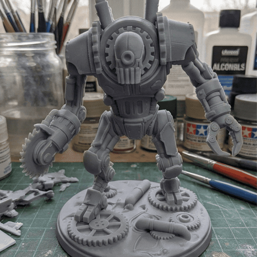 Vulcan-7, The Brass Enforcer - Warforged & Clockwork Automaton | RPG Miniature