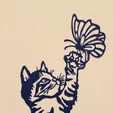 20240125_212133.gif Cat with butterfly, line art cat with butterfly, wall art cat with butterfly, 2d art cat with butterfly