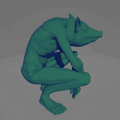 pig.gif STL file Pig Man・3D printing template to download, crabconspiracy