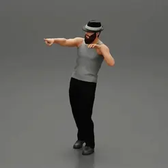 ezgif.com-gif-maker-28.gif 3D file Travel man wearing a hat and a beard pointing the right way・3D printable design to download
