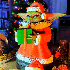 Baby-Yoda-GiF-600-res-do-9-MB.gif STL-Datei Christmas Baby Yoda - Kostenlose Weihnachtsdekoration für den 3D-Druck kostenlos・3D-druckbares Modell zum herunterladen, DocikT