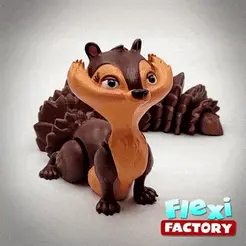 Dan-Sopala-Flexi-Factory-Squirrel.gif Archivo STL Simpática ardilla de impresión flexible・Design para impresora 3D para descargar